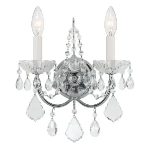 Imperial 2 Light Swarovski Strass Crystal Polished Chrome Sconce