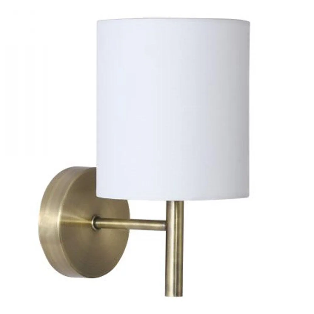 Ivy Metal and Fabric Indoor Wall Light - Antique Brass or Satin Chrome, PL0098