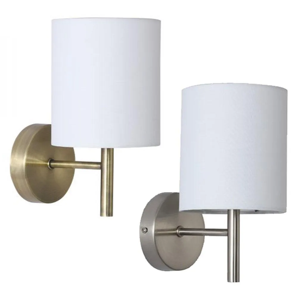 Ivy Metal and Fabric Indoor Wall Light - Antique Brass or Satin Chrome, PL0098