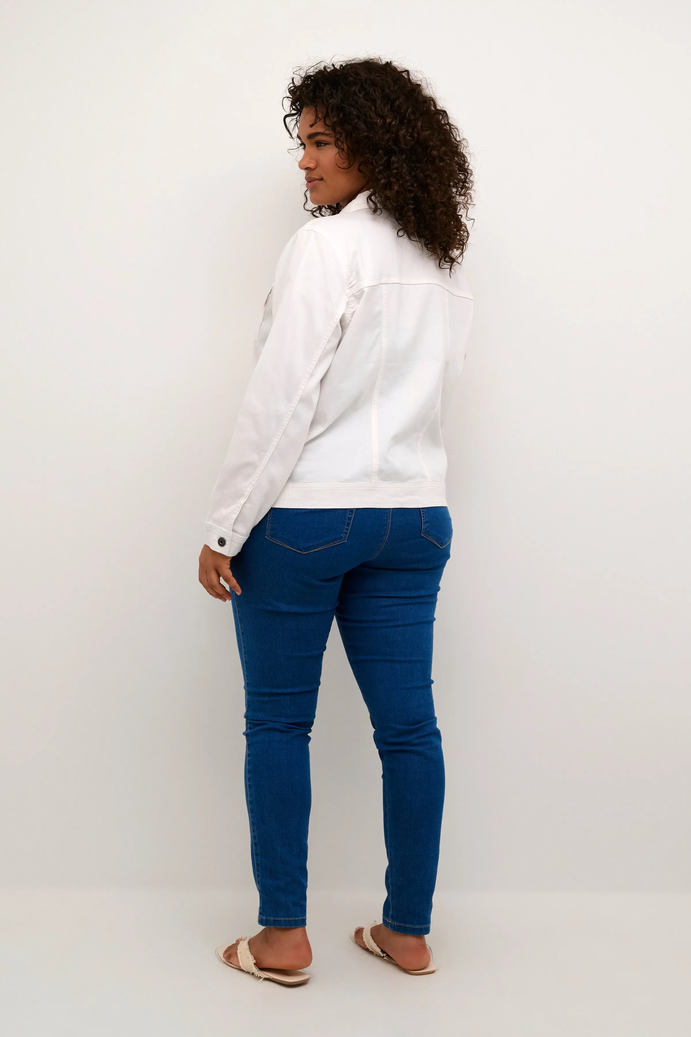 Kaffe Curve White Denim Jacket