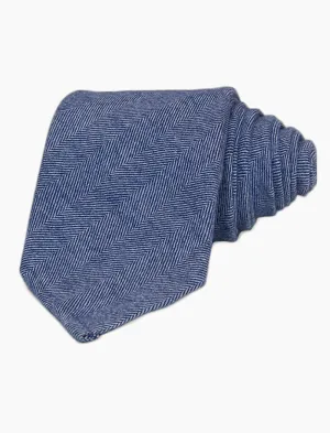 Light Blue Herringbone Cotton Tie