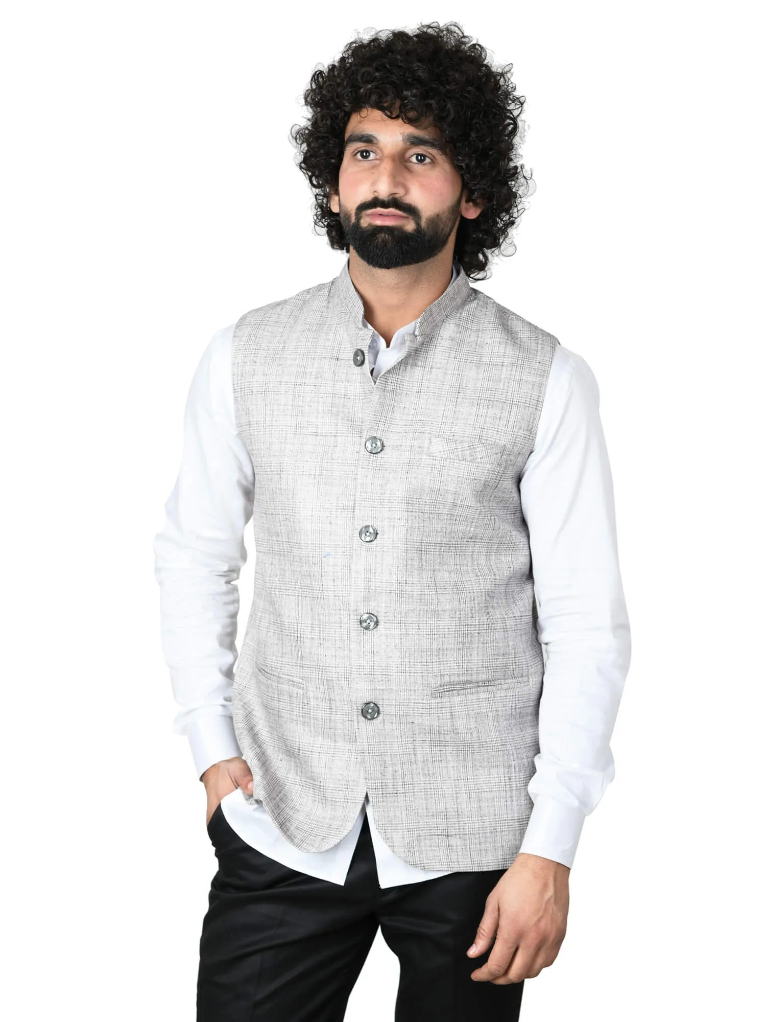 Light Grey Checks Modi Jacket