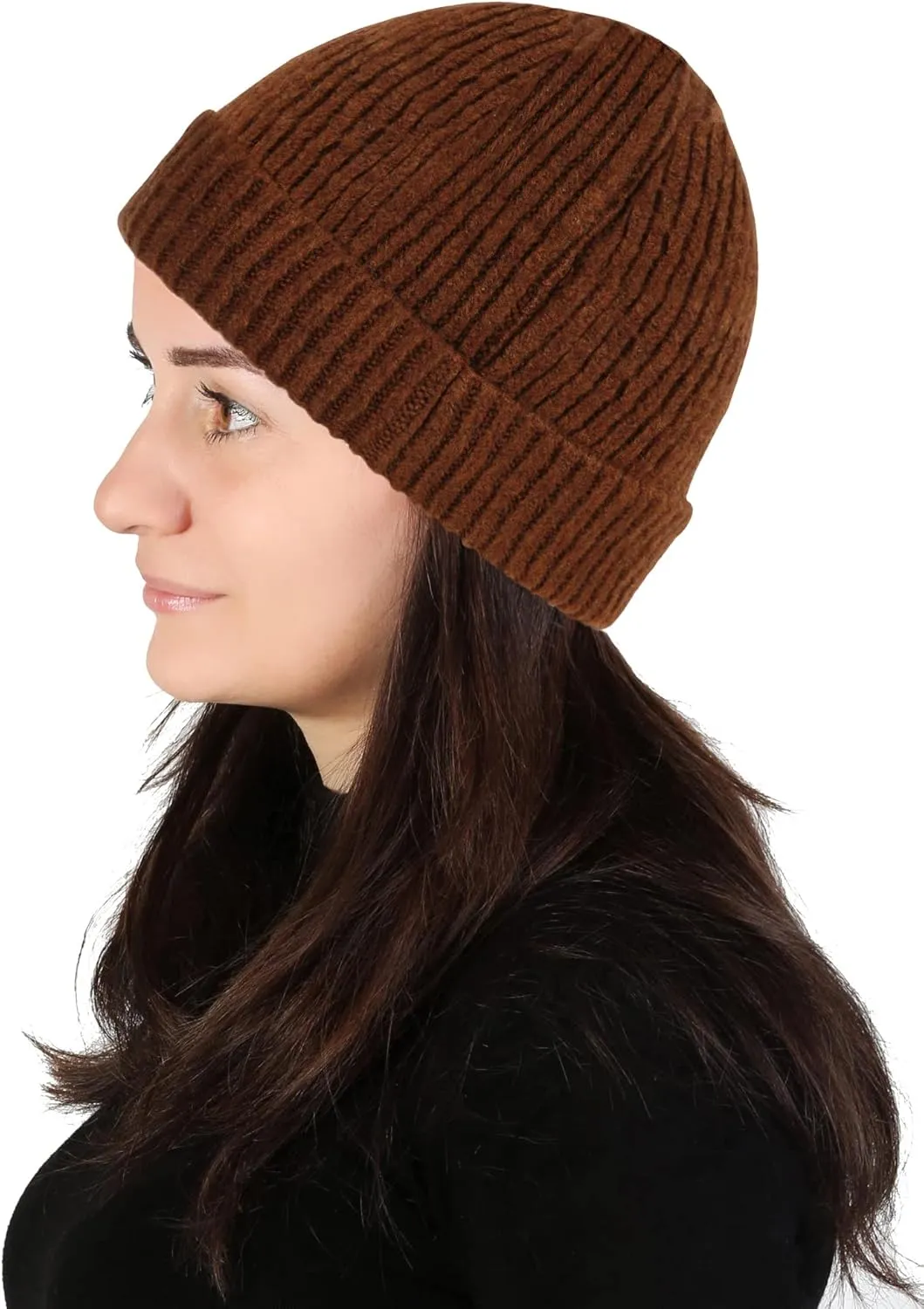 Lilax Rib Knit Women and Men's Beanie, Soft and Warm Cuff Winter Beanie Hat