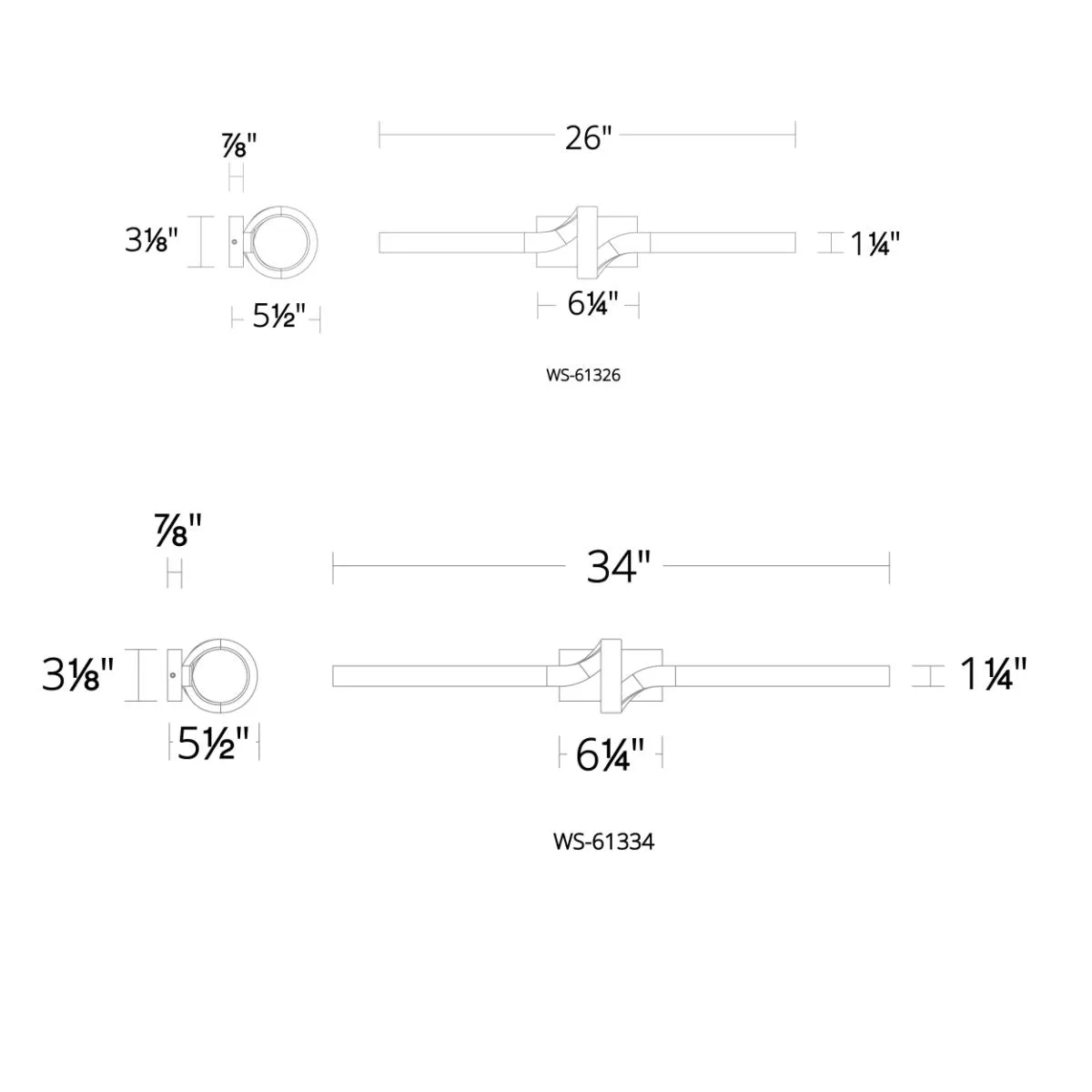 Loophole 26 in. LED Bath Bar 3000K Black finish