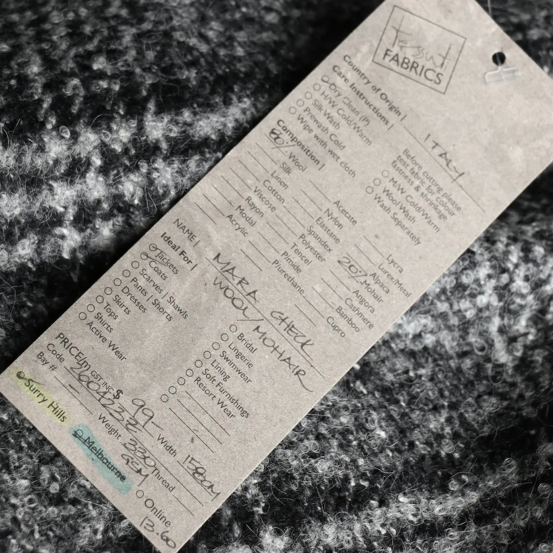 Mara Check Wool/Mohair