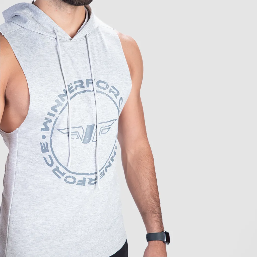 MEN CREED HALF HOODIE (MARL-LIGHT-GREY)