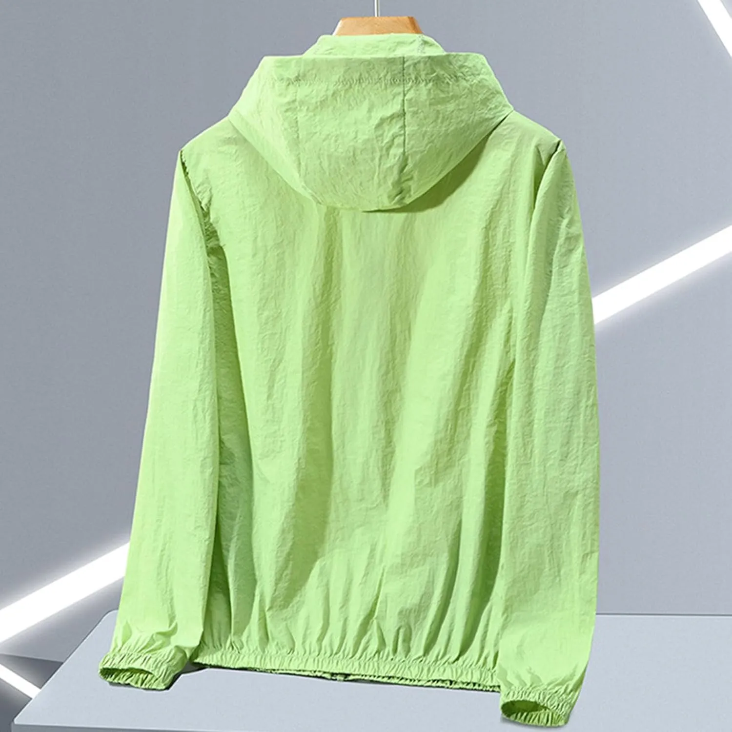 Mens Summer Jackets Plus Size Fashion Thin Sun Protection Hooded Sweatshirt Loose Comfy Pocket Sport Hoodies Coat