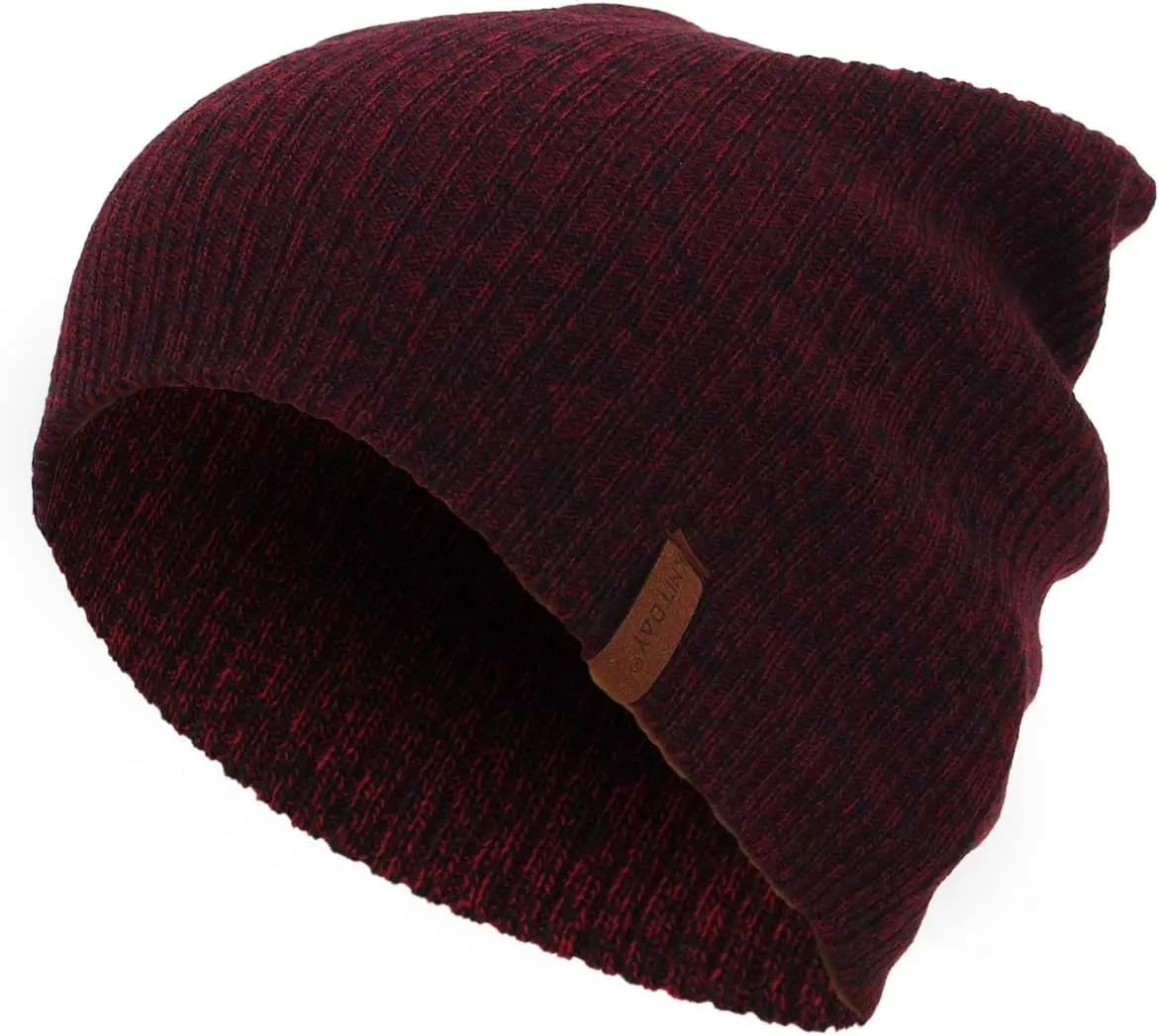 Men's Thin Slouchy Beanie Hats Slouch Baggy Soft Winter Hat Light Weight Knitted Unisex