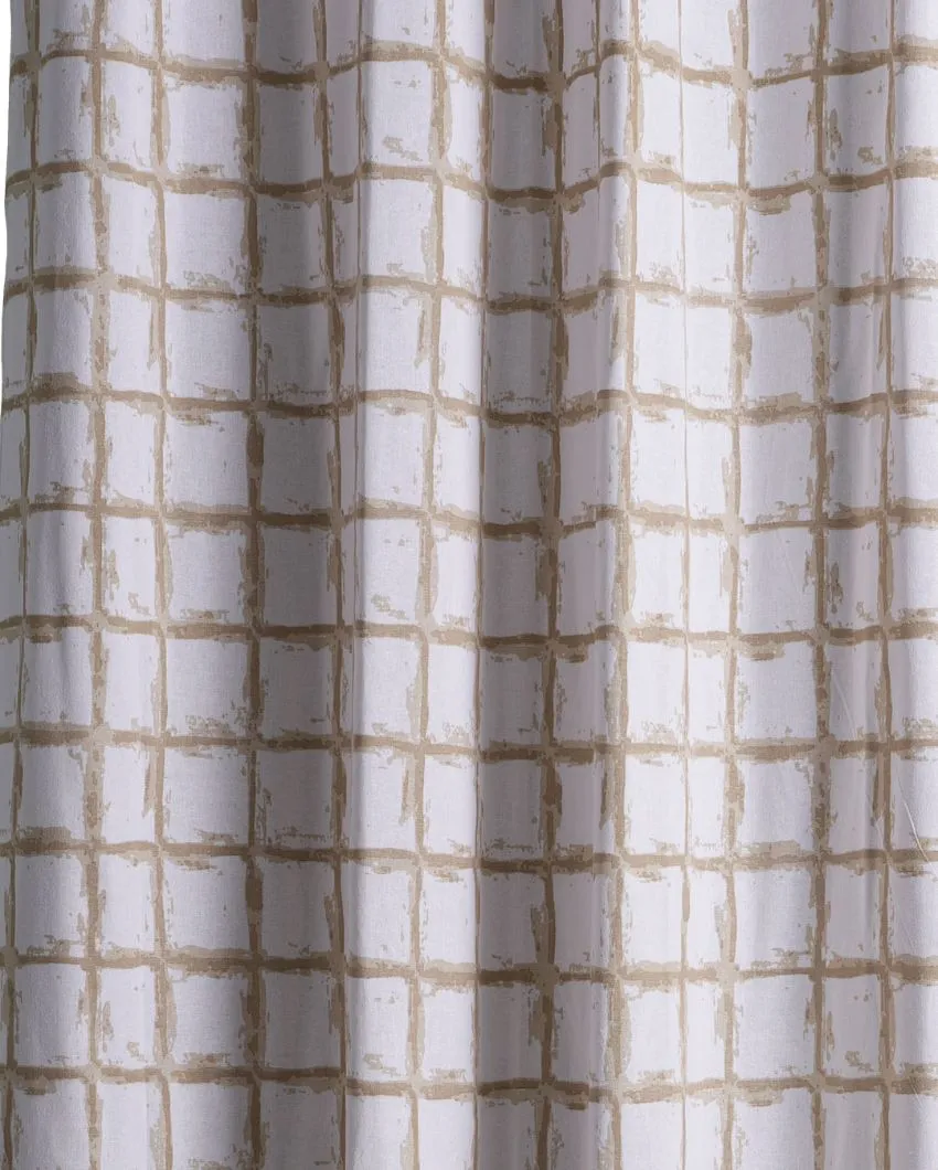 Mesh Polyester Cotton Printed Door Curtain | Set of 2 | 7 x 4 Feet