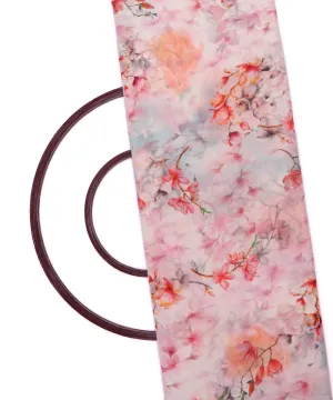 Off-White Red Floral Print Viscose Georgette Fabric