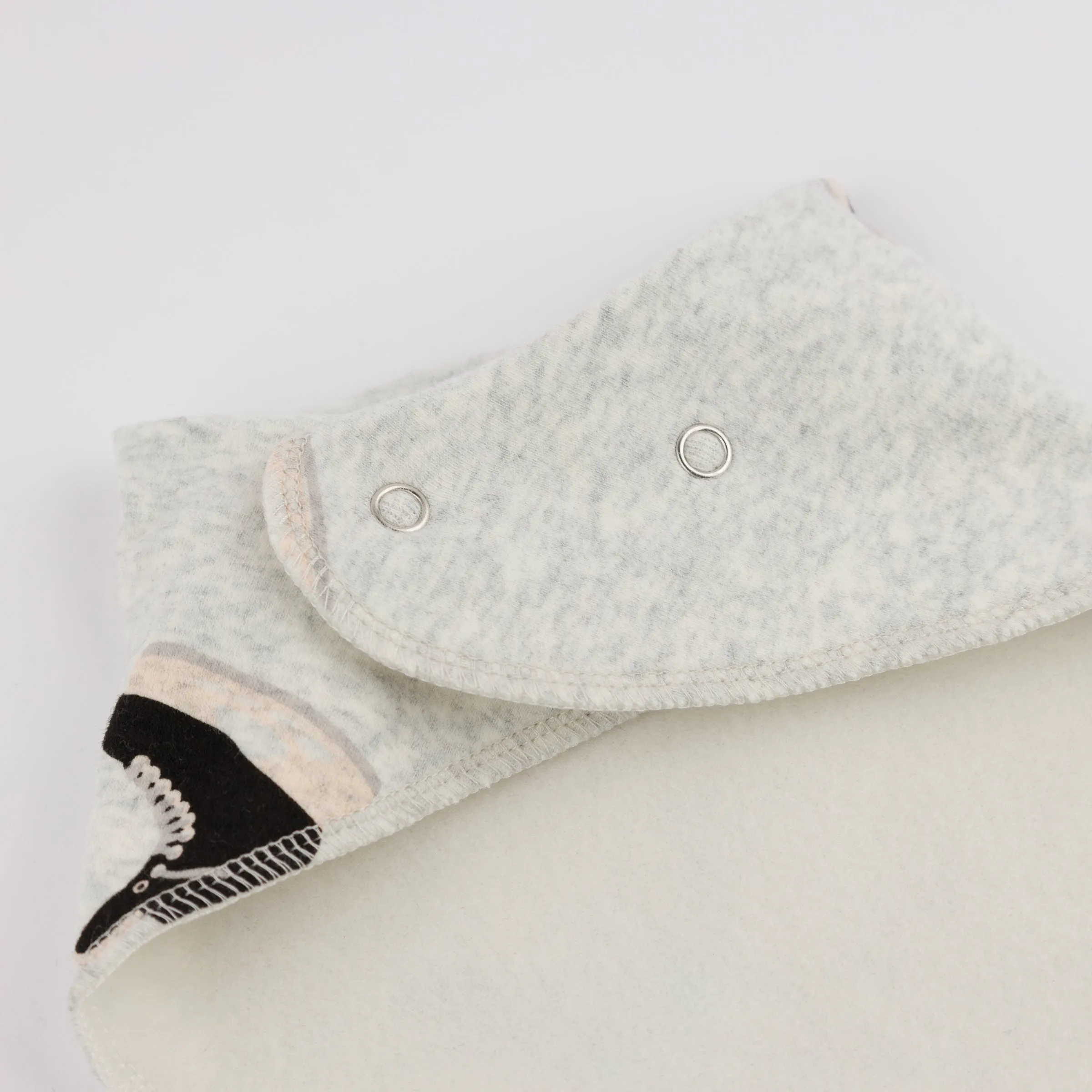 oh baby! Bandana Bib - Hockey Print - Heather Gray