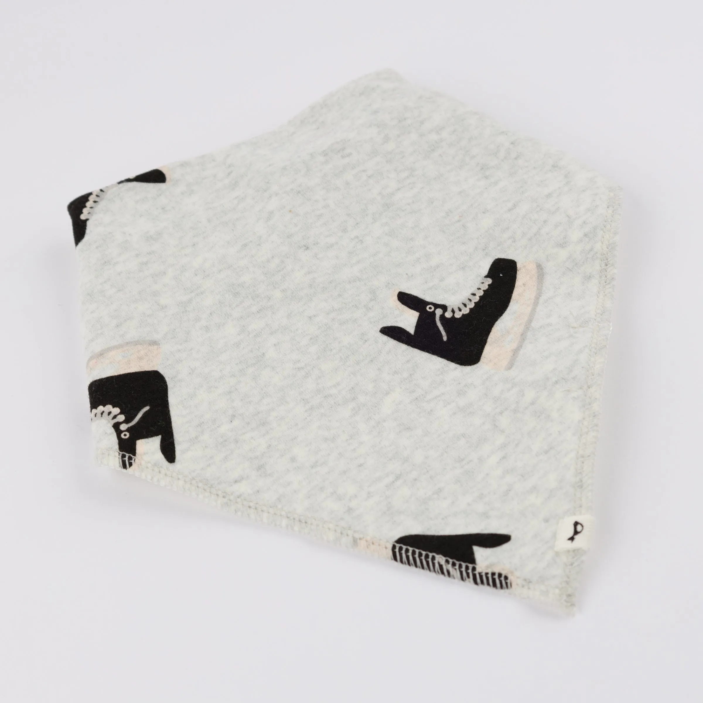 oh baby! Bandana Bib - Hockey Print - Heather Gray