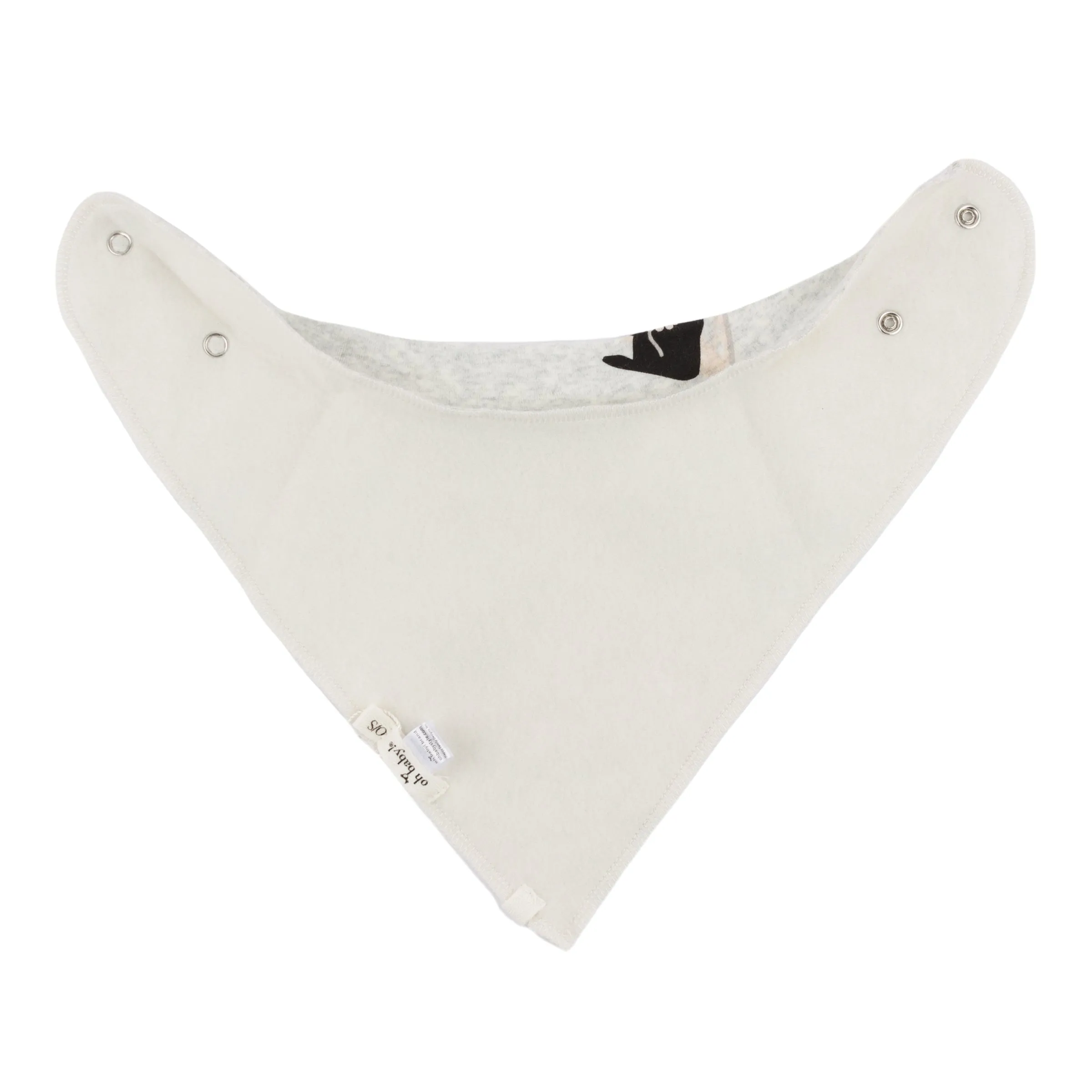 oh baby! Bandana Bib - Hockey Print - Heather Gray