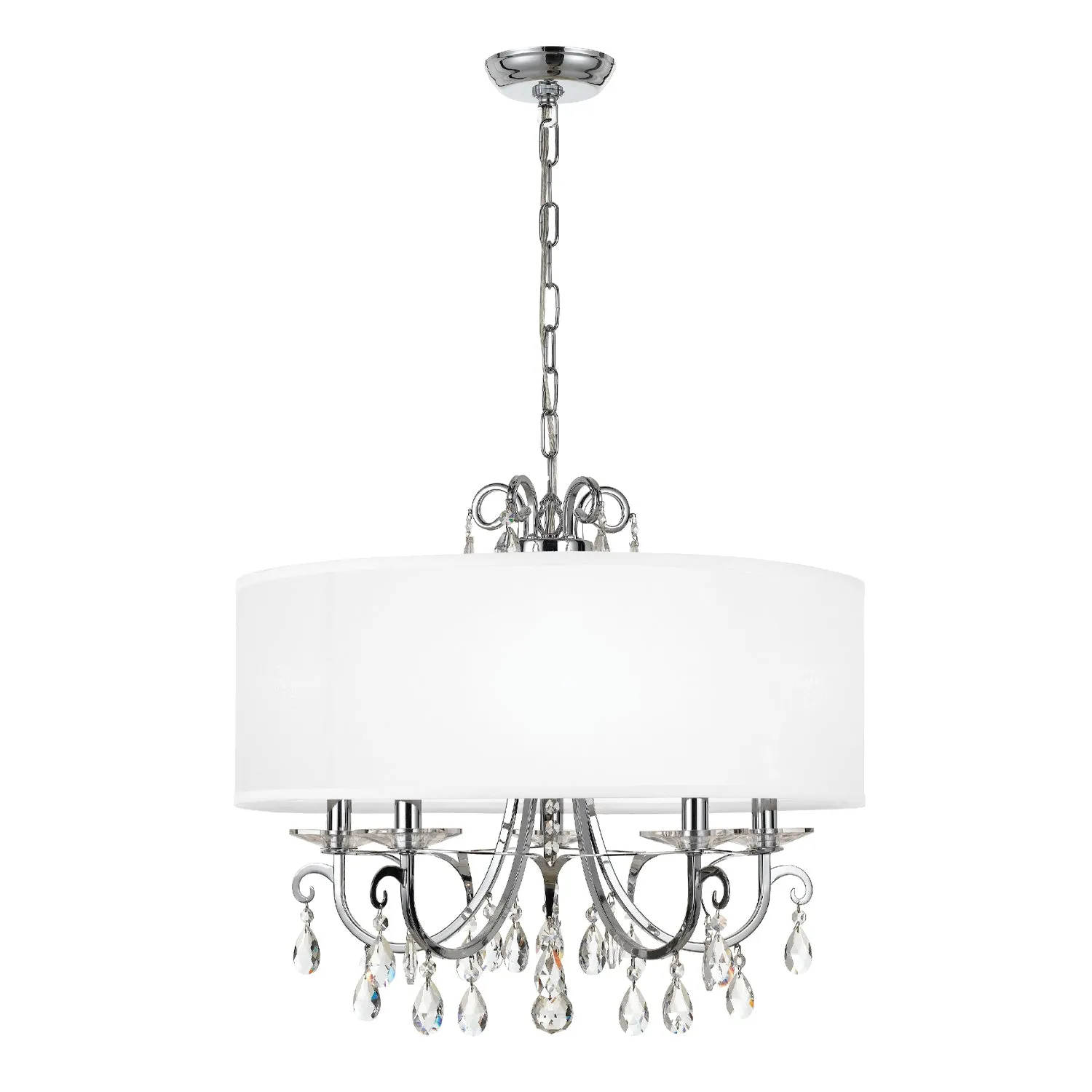 Othello 5 Light Clear Crystal Polished Chrome Chandelier