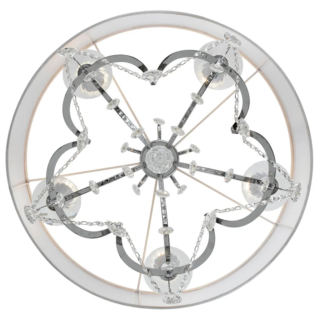 Othello 5 Light Clear Crystal Polished Chrome Chandelier