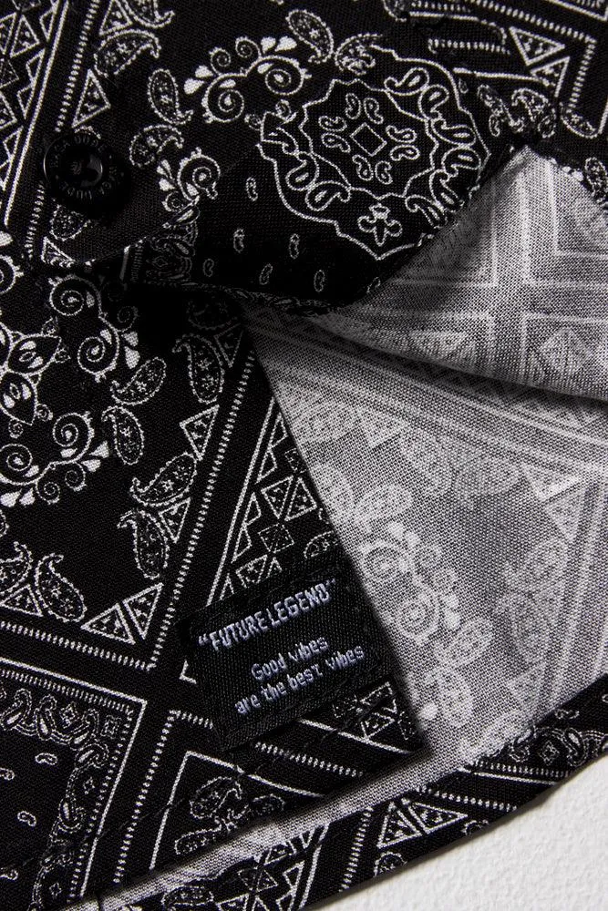 Paisley Short Sleeve Shirt Black