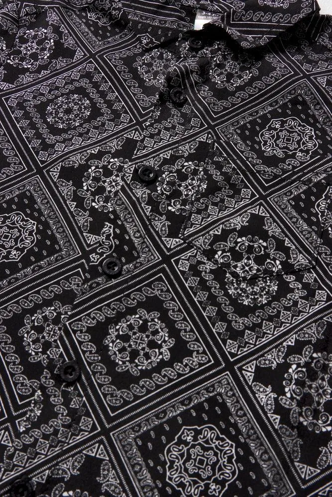 Paisley Short Sleeve Shirt Black