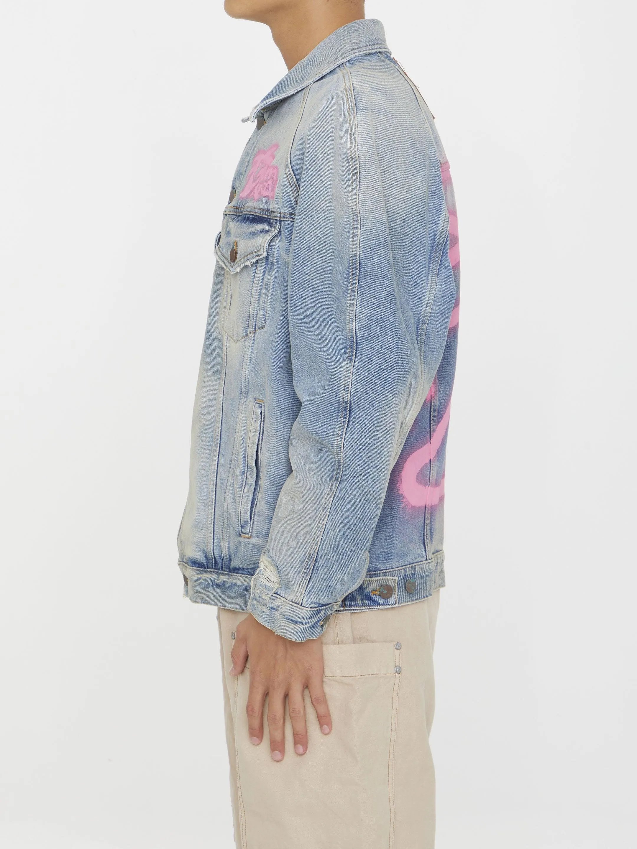Palm Angels Spray "hunter" Denim Jacket