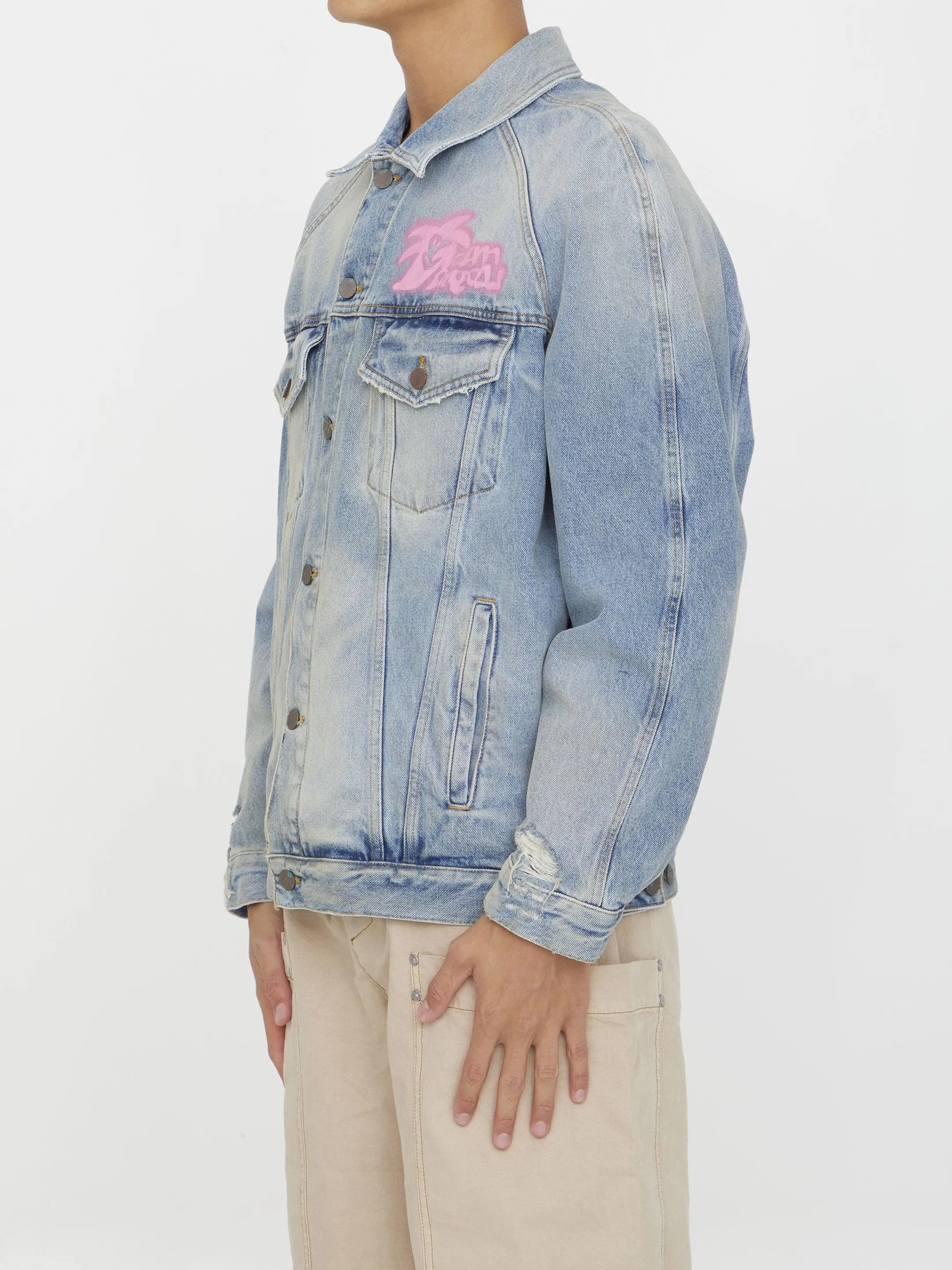 Palm Angels Spray "hunter" Denim Jacket
