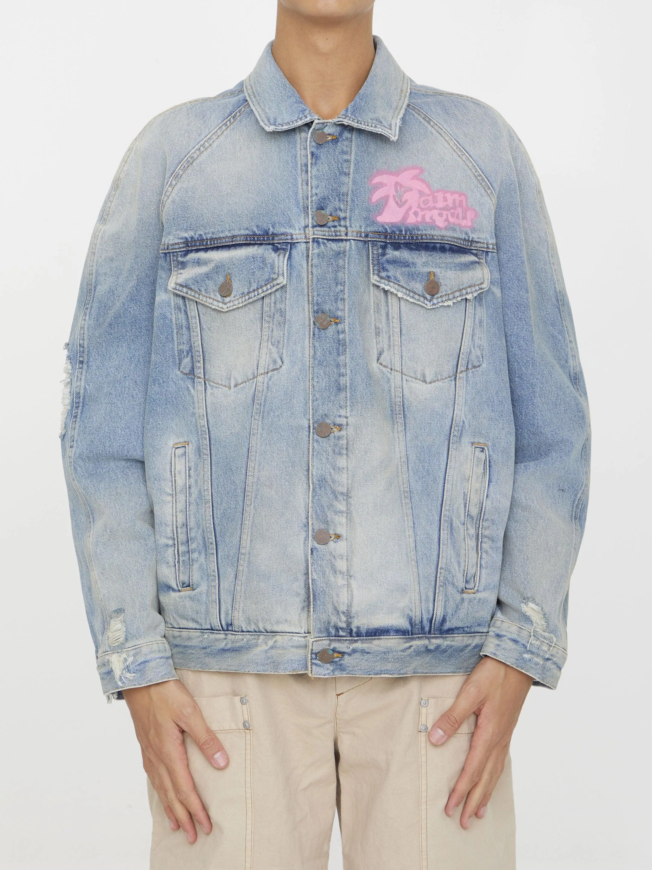 Palm Angels Spray "hunter" Denim Jacket