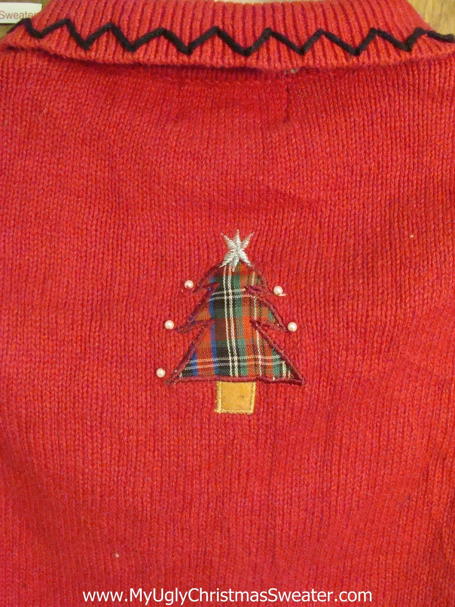 Plaid Patchwork Cute Xmas Sweater Vest