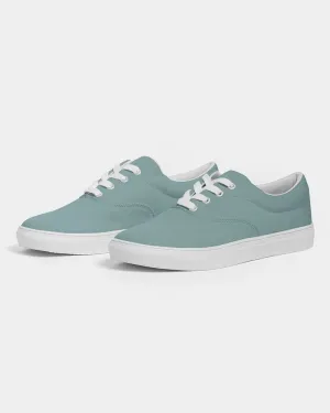 Shaded Pale Pastel Blue-Green Gray Canvas Sneakers | Men's | C30M0Y15K30