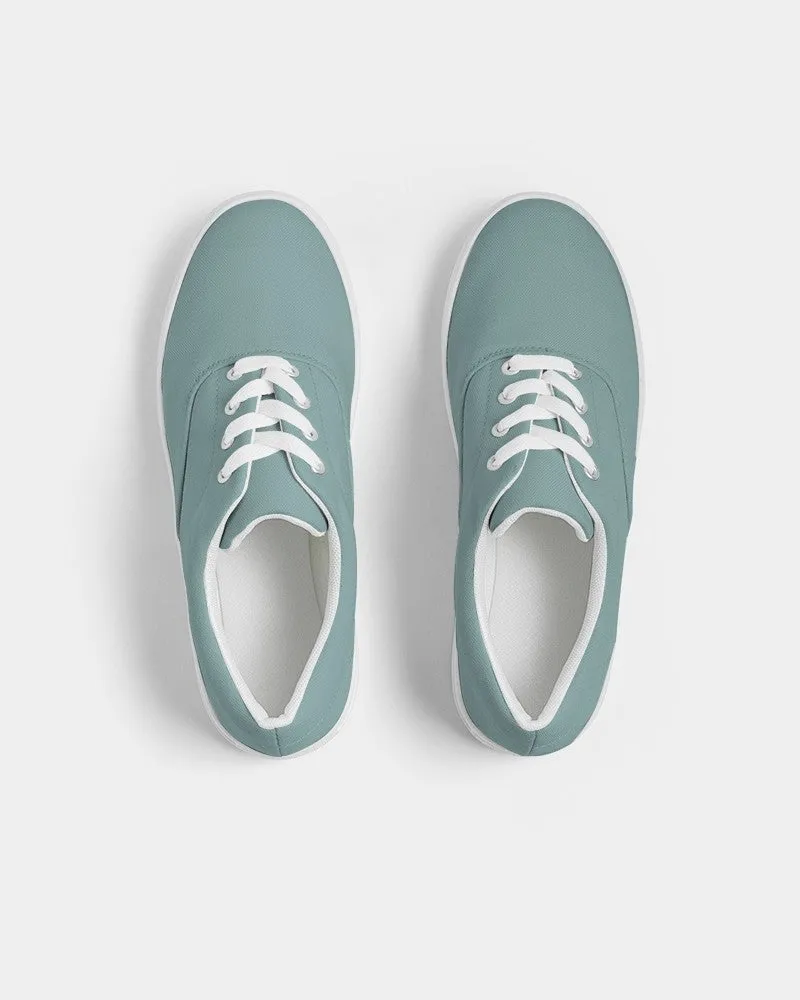 Shaded Pale Pastel Blue-Green Gray Canvas Sneakers | Men's | C30M0Y15K30
