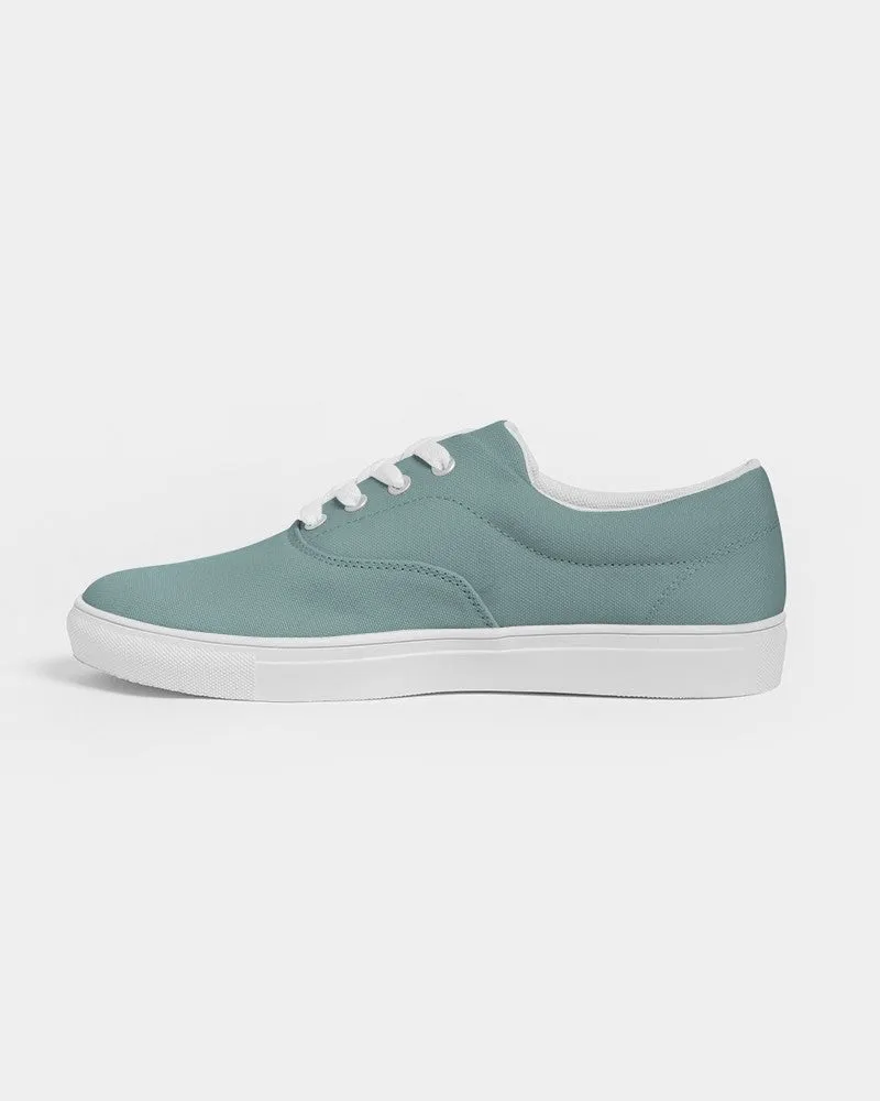 Shaded Pale Pastel Blue-Green Gray Canvas Sneakers | Men's | C30M0Y15K30