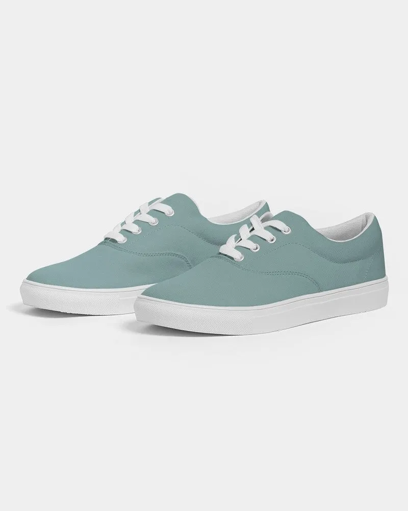 Shaded Pale Pastel Blue-Green Gray Canvas Sneakers | Men's | C30M0Y15K30