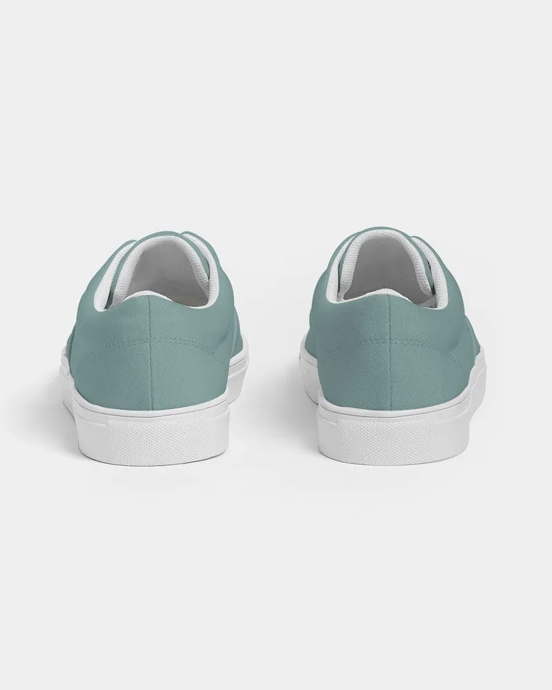 Shaded Pale Pastel Blue-Green Gray Canvas Sneakers | Men's | C30M0Y15K30