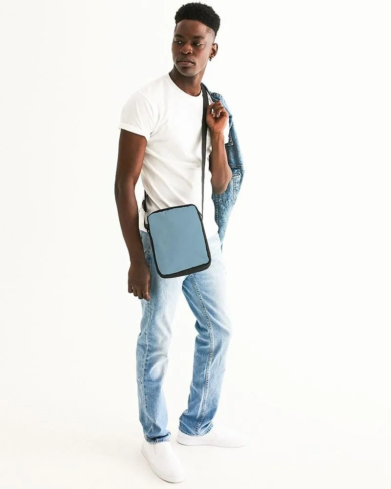 Shaded Pale Pastel Cyan Gray Messenger Pouch | C30M0Y0K30