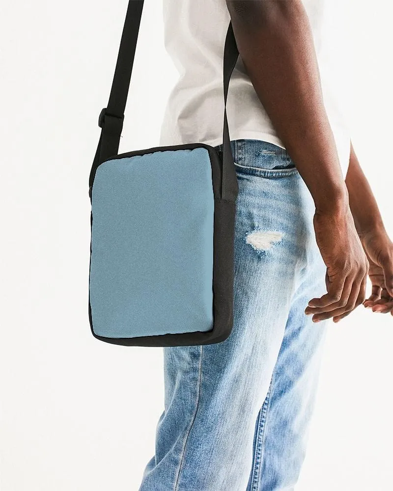 Shaded Pale Pastel Cyan Gray Messenger Pouch | C30M0Y0K30