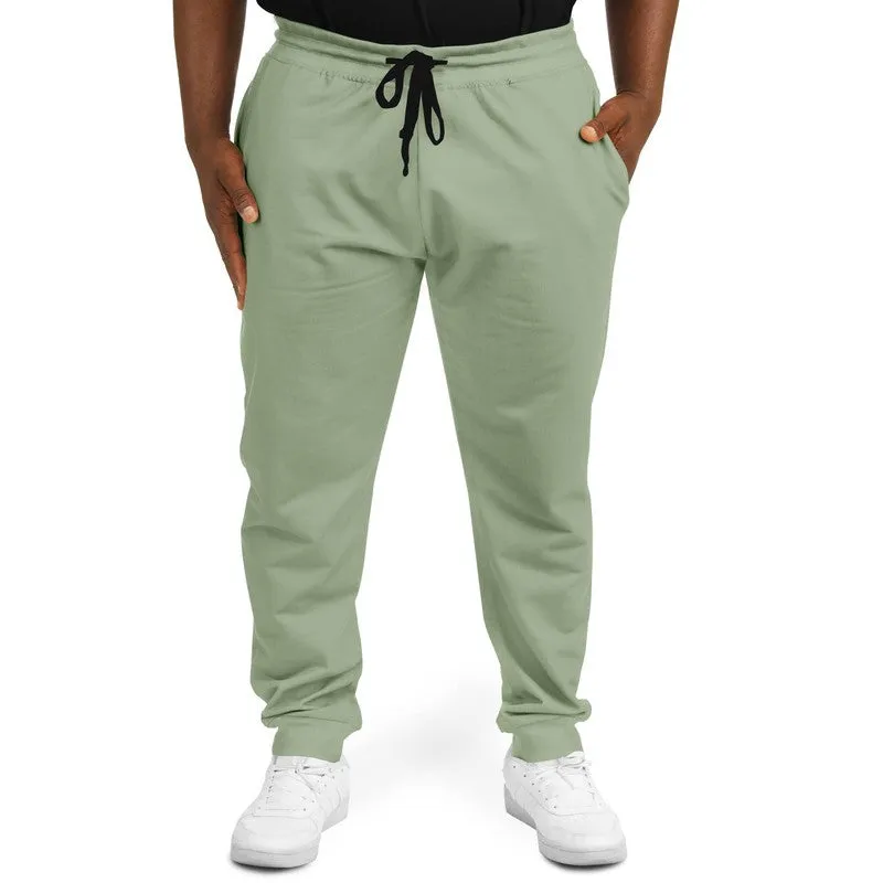 Shaded Pale Pastel Warm Green Gray Joggers | Unisex | with PLUS sizes | C15M0Y30K30