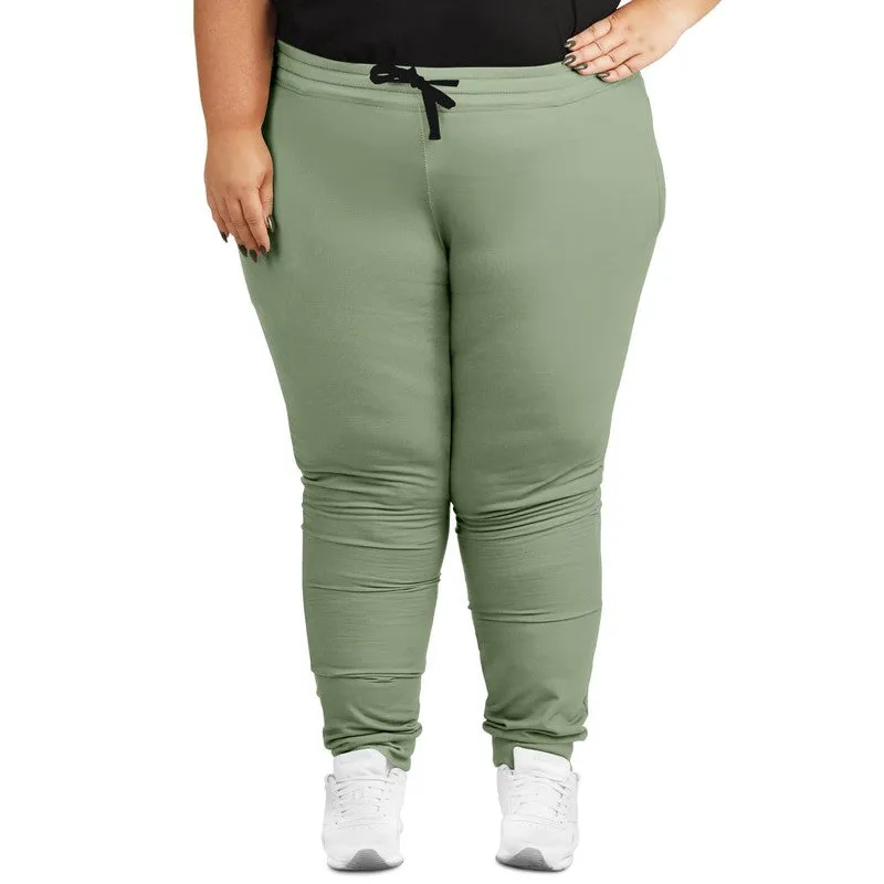 Shaded Pale Pastel Warm Green Gray Joggers | Unisex | with PLUS sizes | C15M0Y30K30
