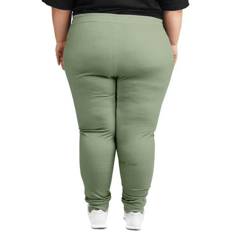 Shaded Pale Pastel Warm Green Gray Joggers | Unisex | with PLUS sizes | C15M0Y30K30