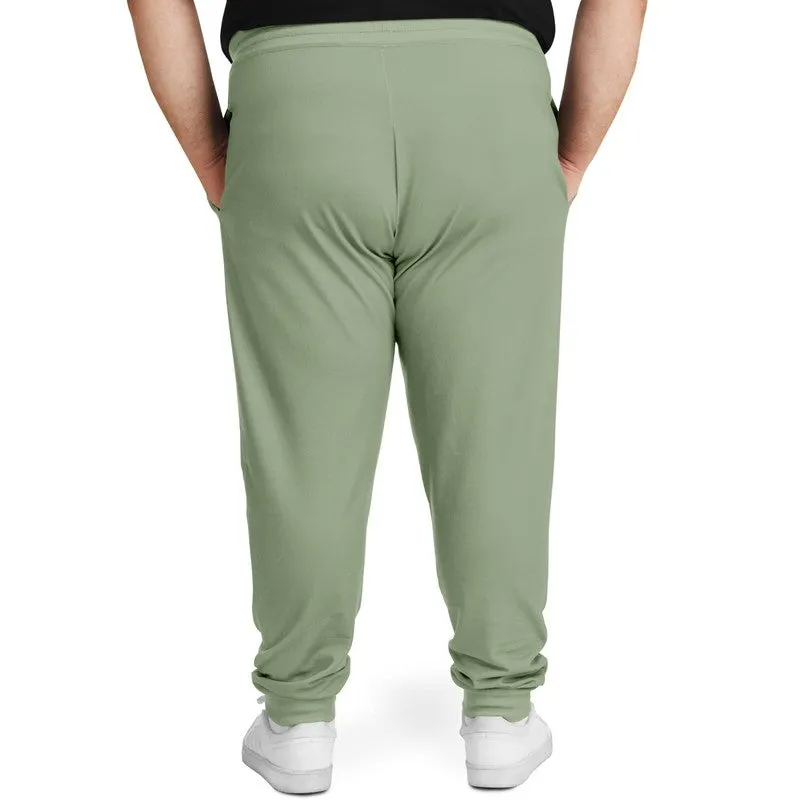 Shaded Pale Pastel Warm Green Gray Joggers | Unisex | with PLUS sizes | C15M0Y30K30