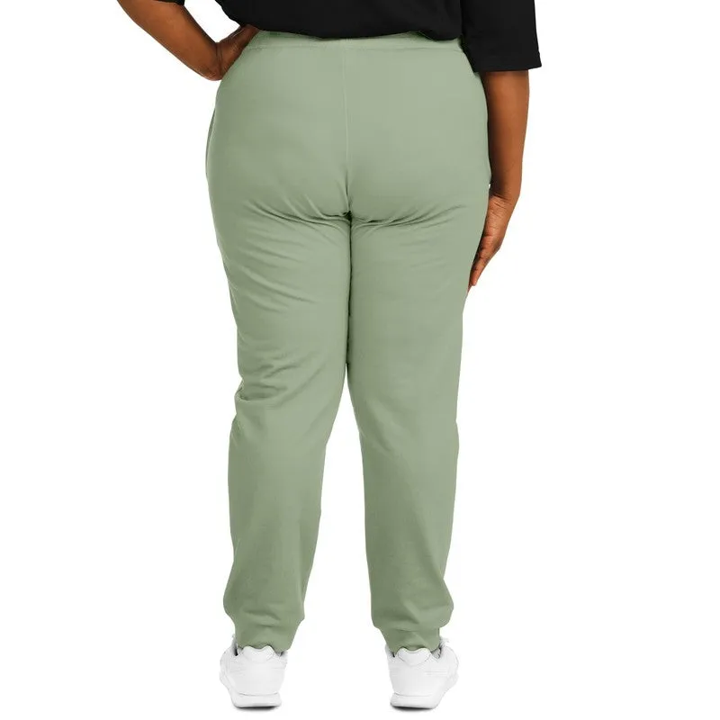 Shaded Pale Pastel Warm Green Gray Joggers | Unisex | with PLUS sizes | C15M0Y30K30
