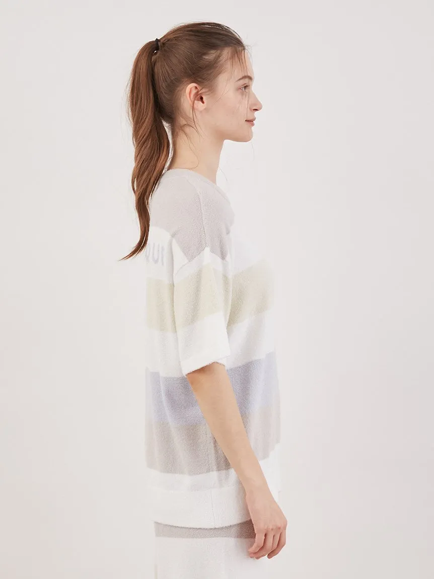 Smoothie Family Border Short-Sleeved Pullover