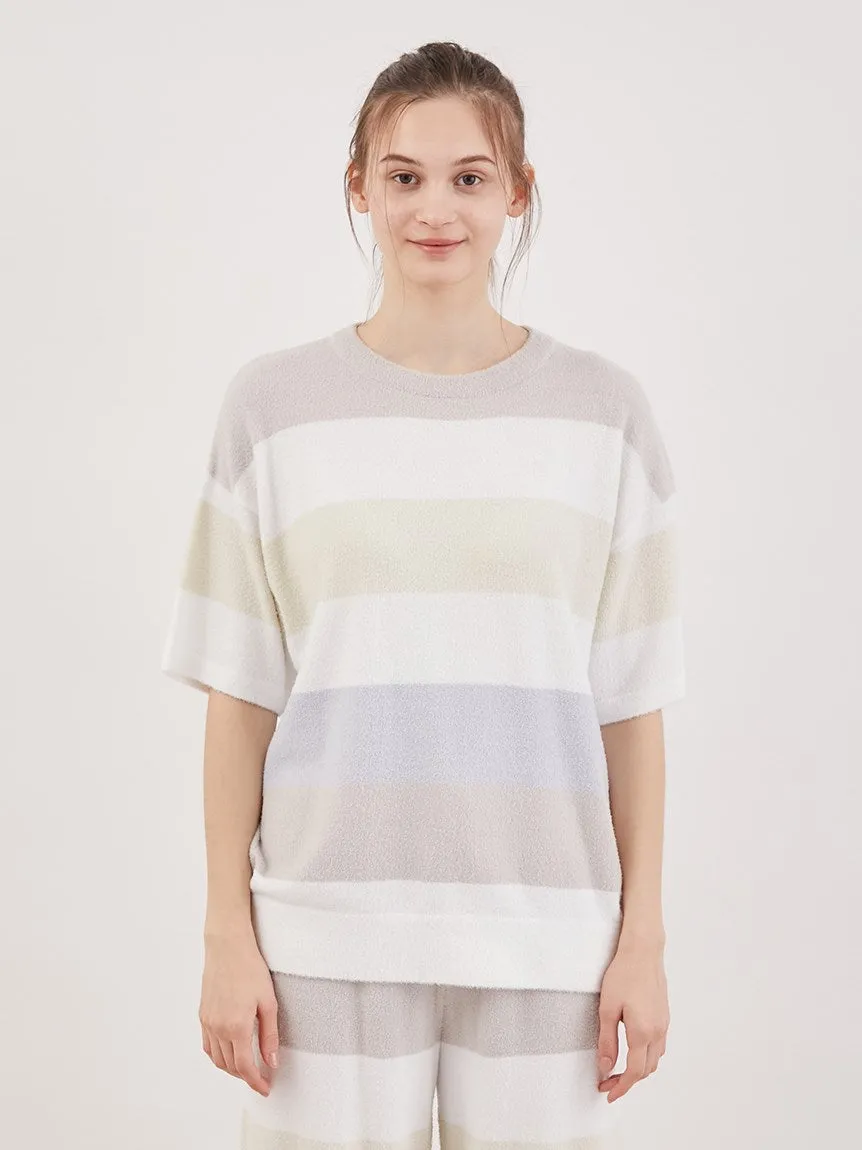 Smoothie Family Border Short-Sleeved Pullover