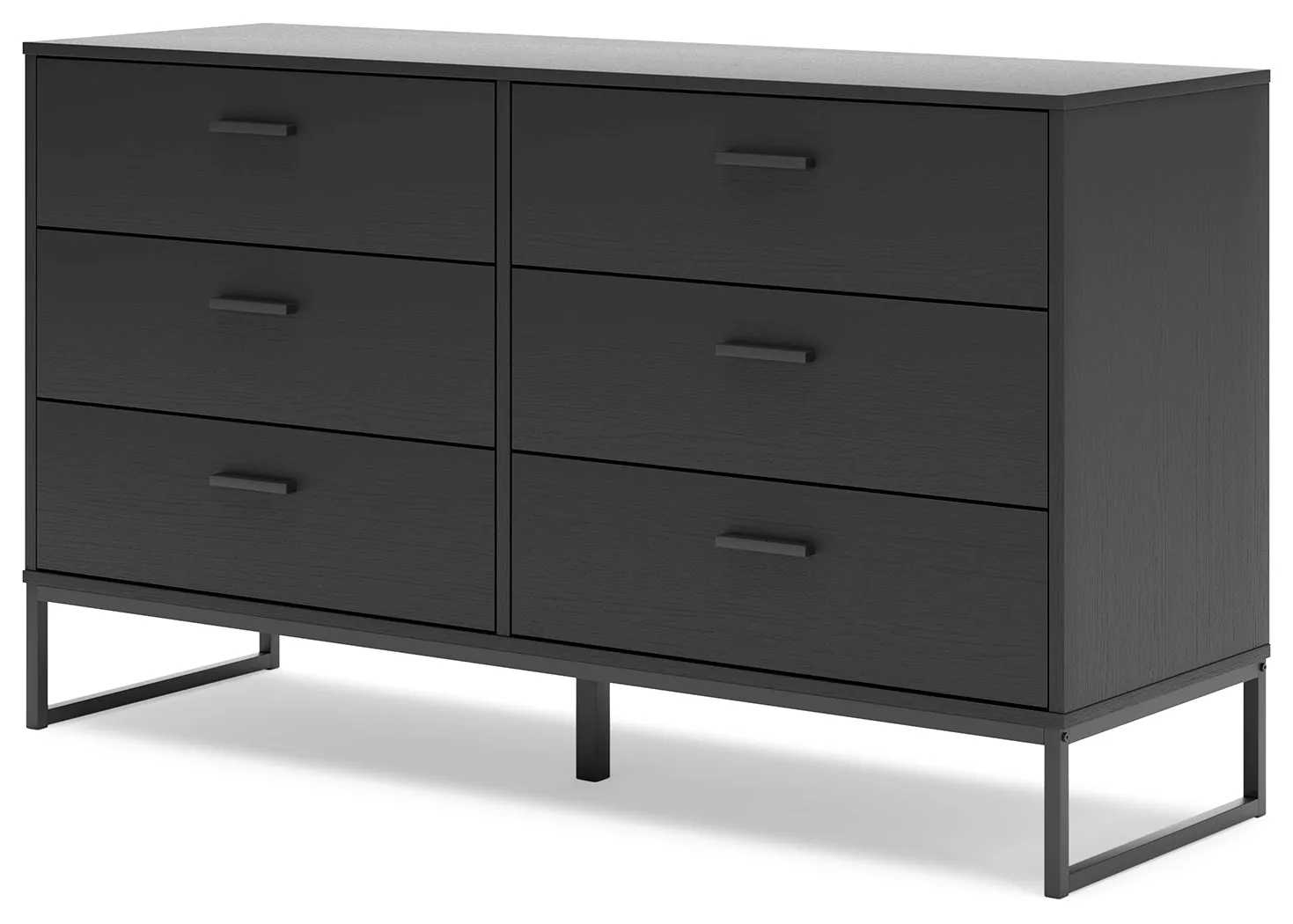 Socalle Full Panel Platform Bed with Dresser and 2 Nightstands in Black