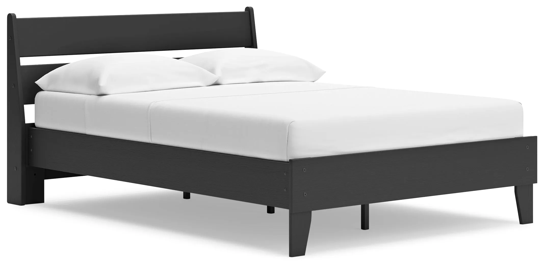 Socalle Full Panel Platform Bed with Dresser and 2 Nightstands in Black