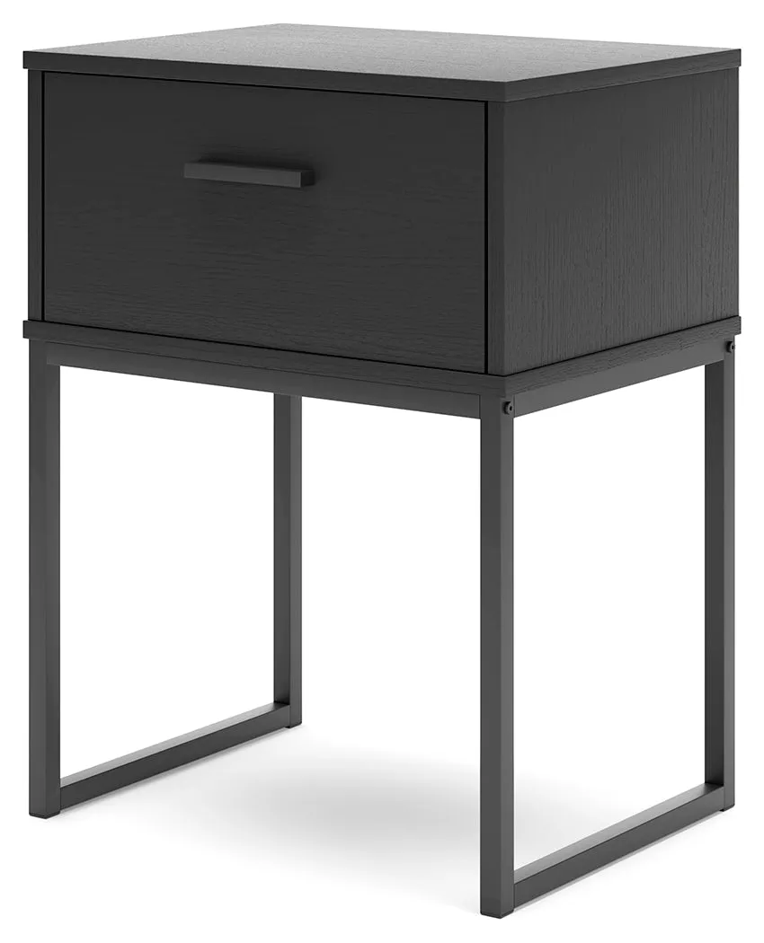 Socalle Full Panel Platform Bed with Dresser and 2 Nightstands in Black