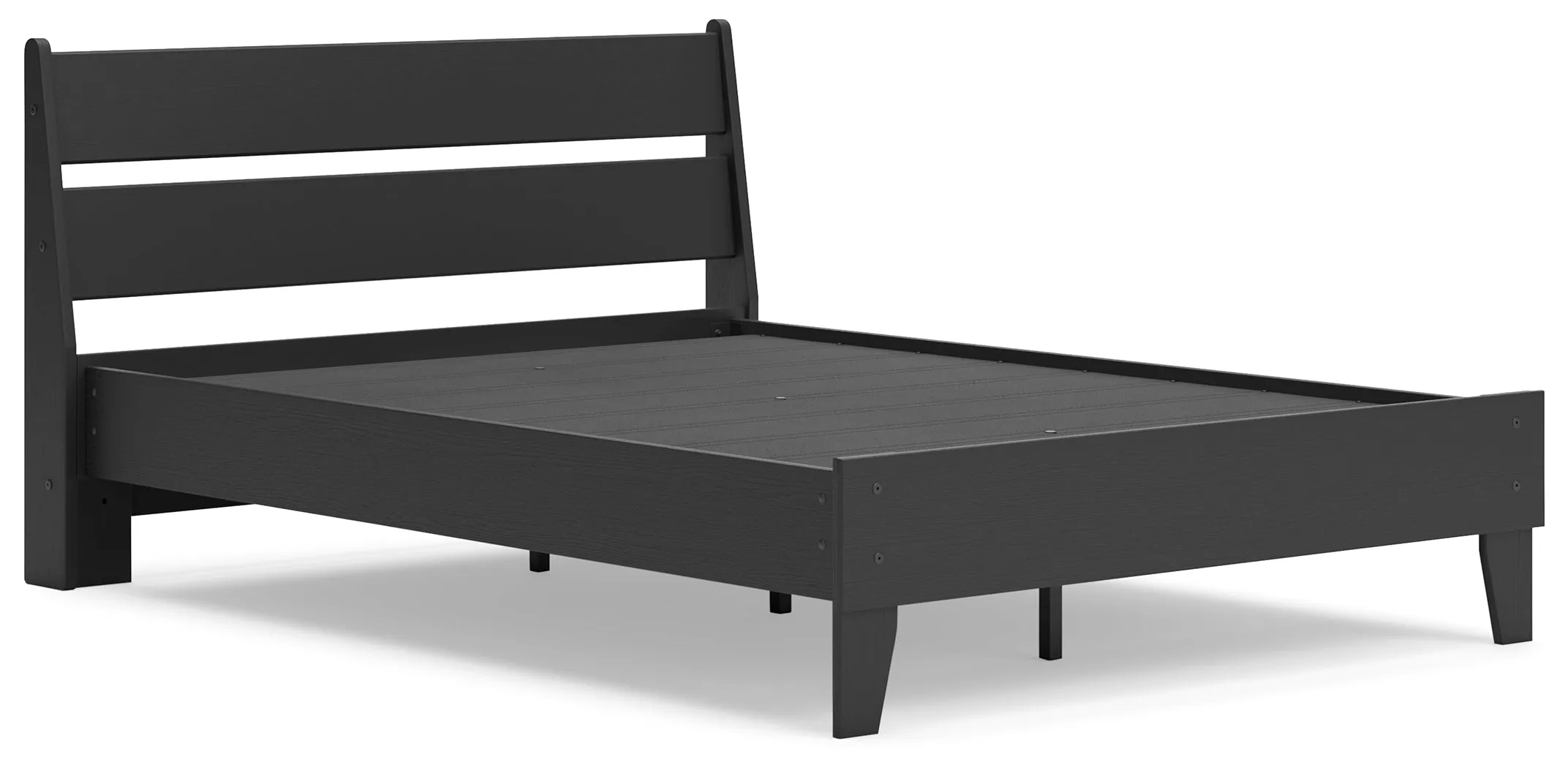Socalle Full Panel Platform Bed with Dresser and 2 Nightstands in Black