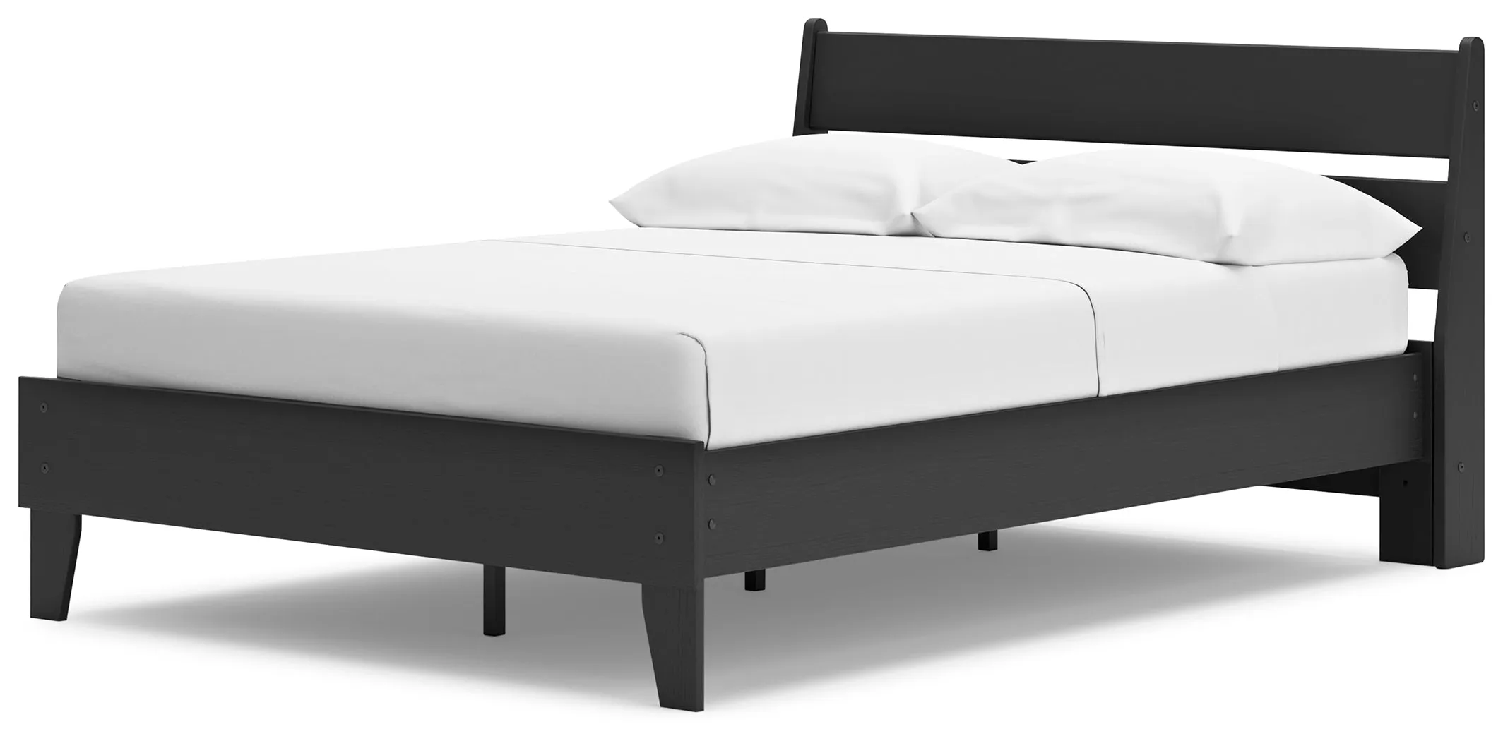 Socalle Full Panel Platform Bed with Dresser and 2 Nightstands in Black