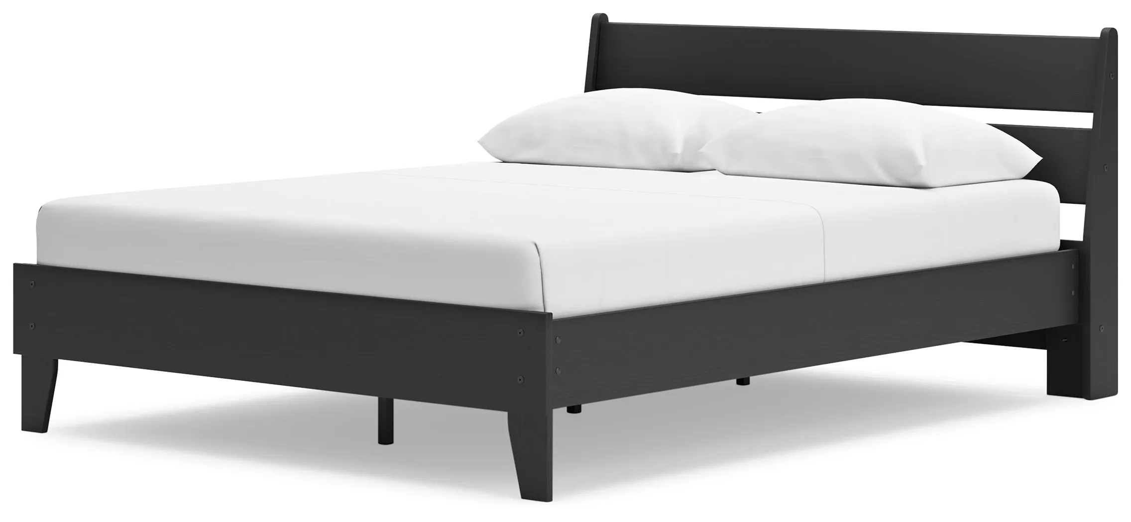 Socalle Queen Panel Platform Bed with Dresser, Chest and 2 Nightstands in Black