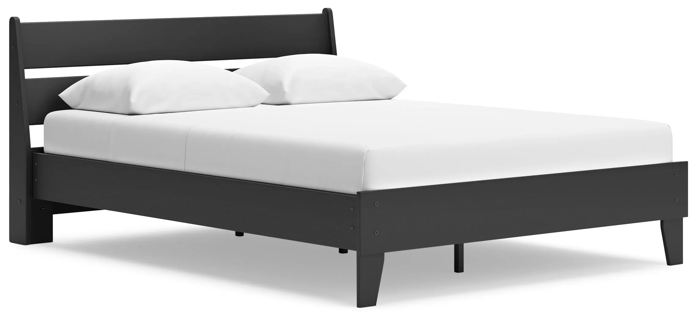 Socalle Queen Panel Platform Bed with Dresser, Chest and 2 Nightstands in Black