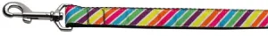 Striped Rainbow Nylon Dog Leash 5-8 Inch Wide 4ft Long