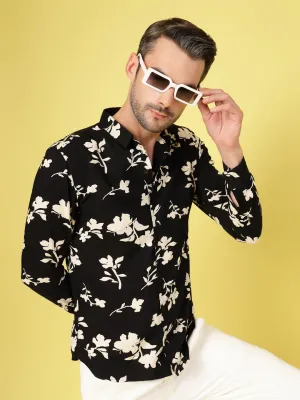 Stylish Cuban Collar Printed Shirt