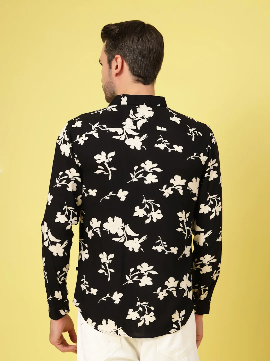 Stylish Cuban Collar Printed Shirt