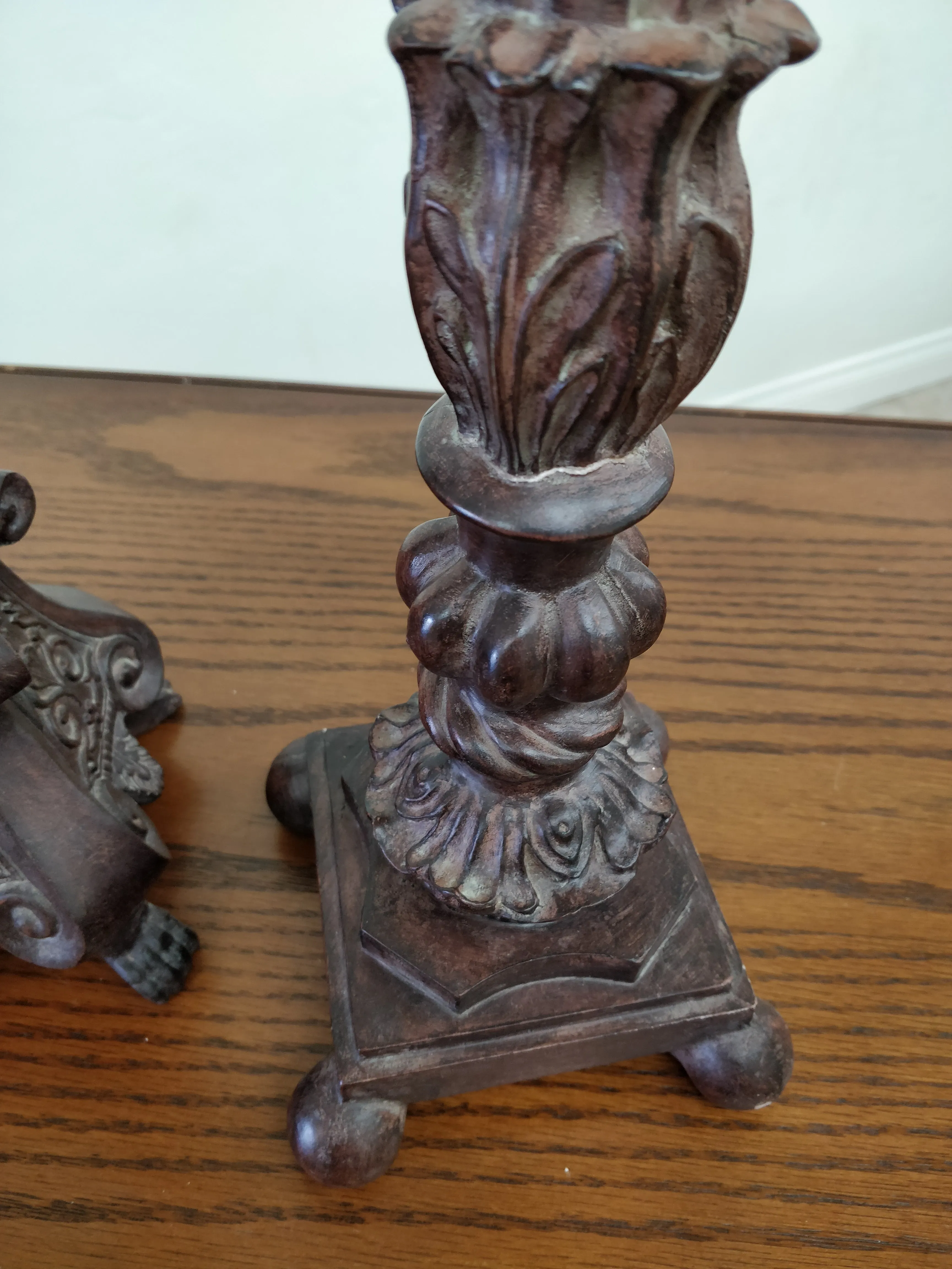 Vintage Solid Wood Candle Holder